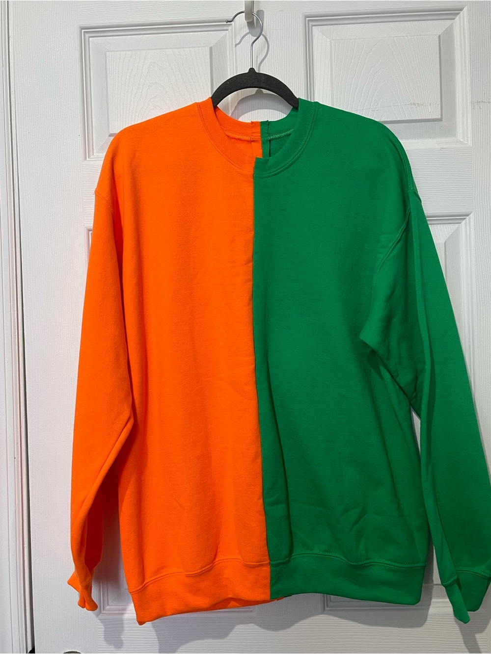 FAMU inspired Two-Tone Orange & Green Crewneck Sweatshirt